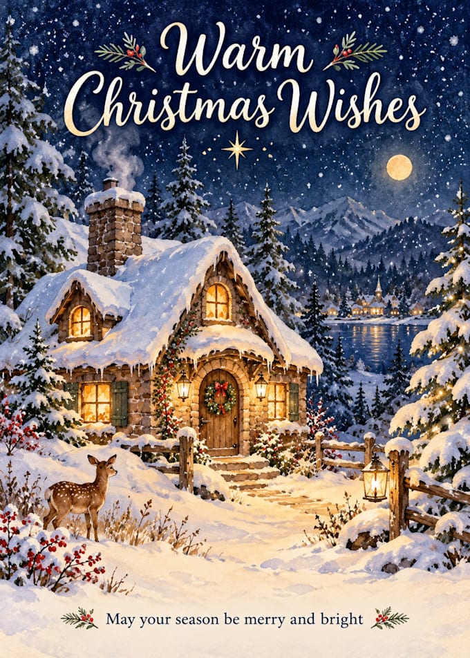 design a personalized christmas greeting card