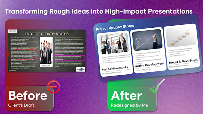 create modern presentations, pitch decks and visual slides