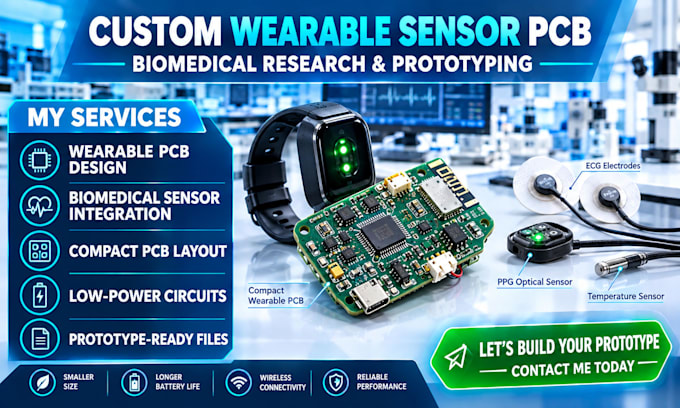 design custom wearable sensor pcb for biomedical research and prototype design