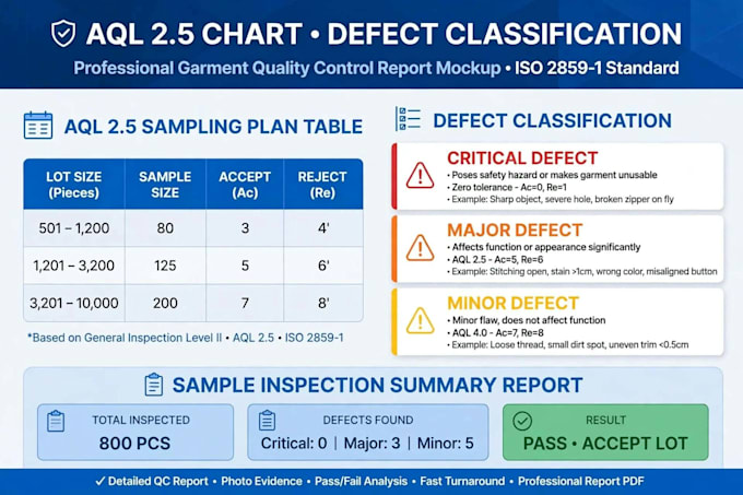 do aql garment inspection and quality control report