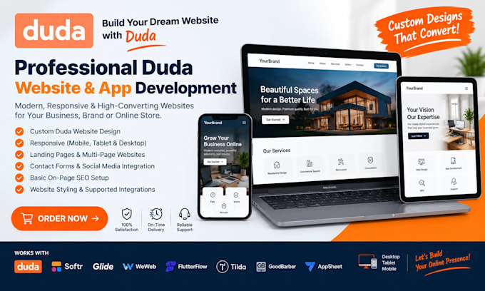 do duda softr glide weweb flutterflow tilda goodbarber appsheet website design