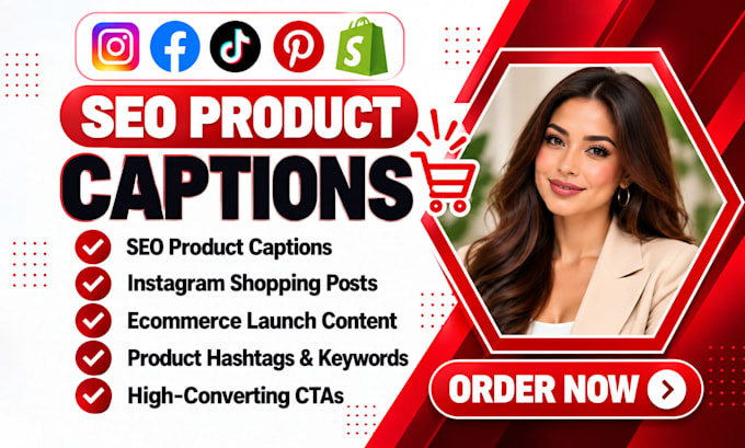 write SEO product captions instagram shopping posts ecommerce launch content