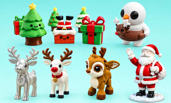 sculpt 3d printable christmas figurines and custom character models
