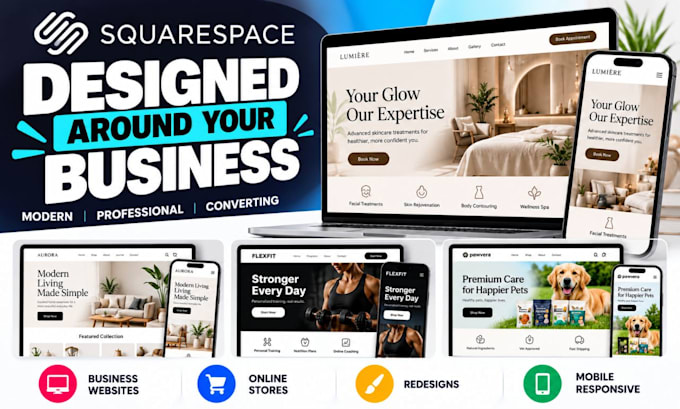 design or redesign squarespace website or online store