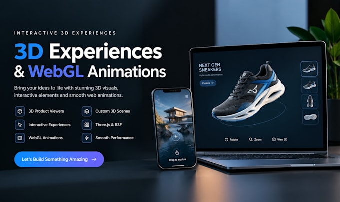 create interactive 3d experiences product visualizations webgl animation visuals