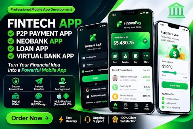 develop fintech, p2p payment, neobank, loan and virtual bank app