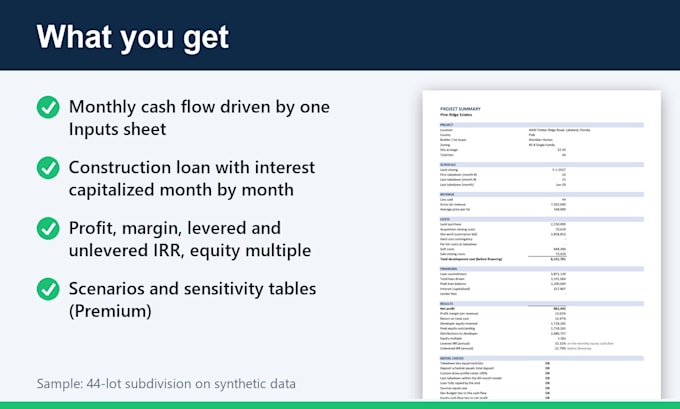 build a real estate financial model and development pro forma in excel