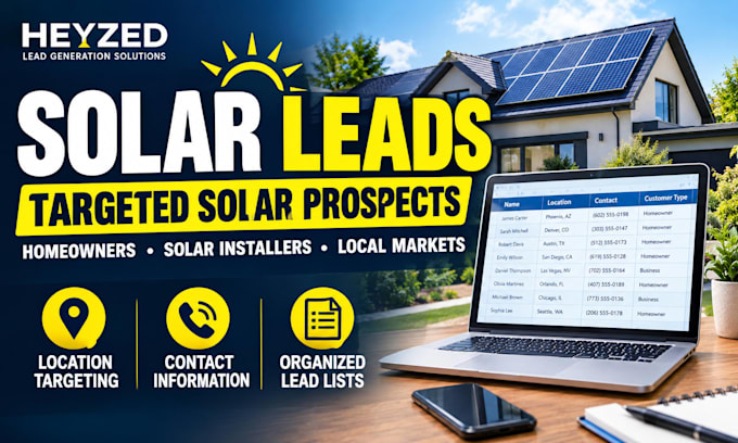 provide targeted solar leads and solar panel installations prospect