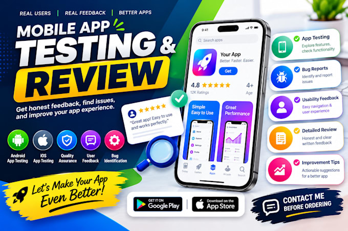 provide mobile app rating review services and app prmotion