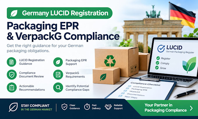 help with germany lucid registration, epr packaging and verpackg compliance
