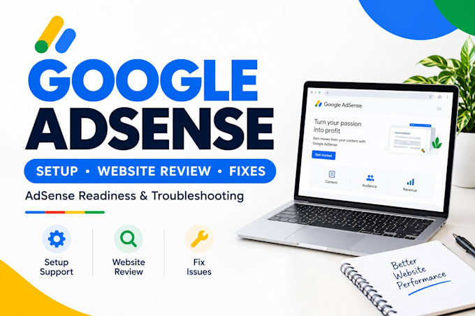 setup google adsense and fix website issues for adsense readiness