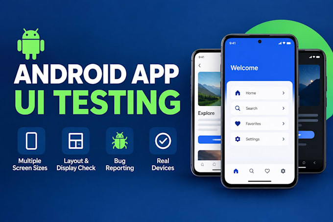 test and review android app usability, UI and report bugs