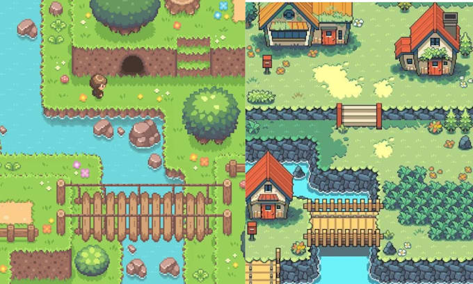 Do pixel art tileset pixel art character sprite sheet pixel tilemap ...
