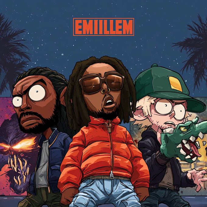 draw unique cartoon album covers
