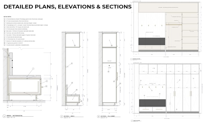 draft millwork shop drawings and custom cabinetry plans