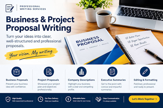 write a professional business proposal or project proposal