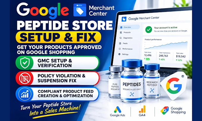 setup and fix peptide google merchant centre fix misinterpretation errors