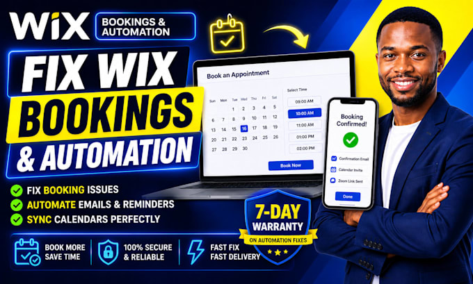 fix wix bookings calendar, fix wix automation workflow and scheduling errors
