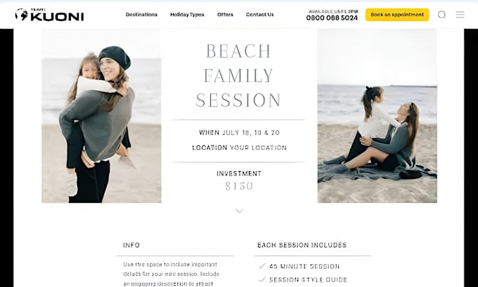 design squarespace holiday website mini session website photography booking site