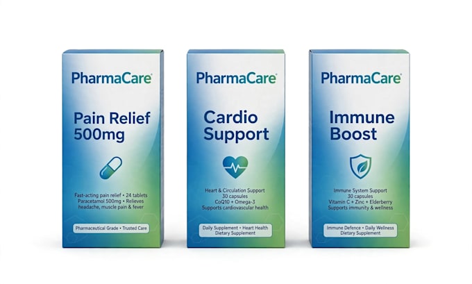 design professional medicine box and pharmacy packaging