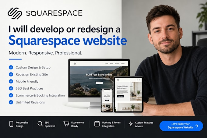 develop  redesign a squarespace website