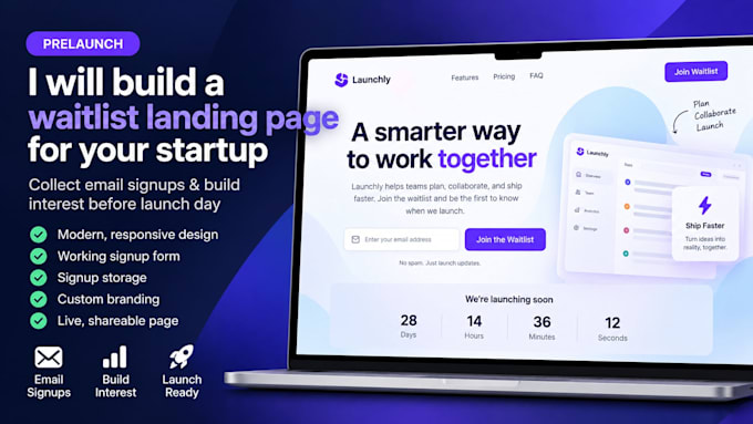 build a prelaunch waitlist landing page for your startup