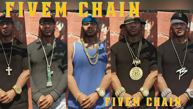 create custom fivem chain, fully iced, game ready fivem chains and access