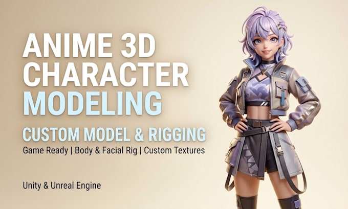 model and rig anime 3d characters for games