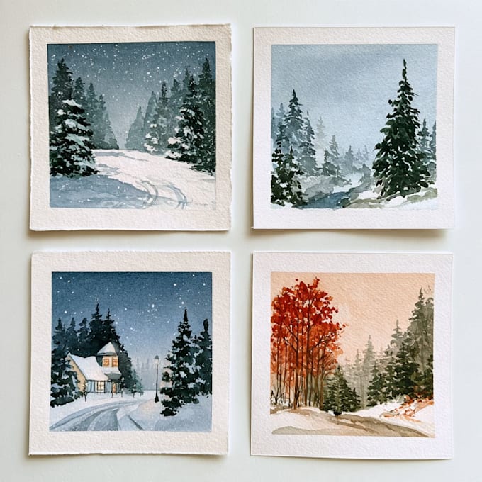 llustrate magical christmas scenes, characters
