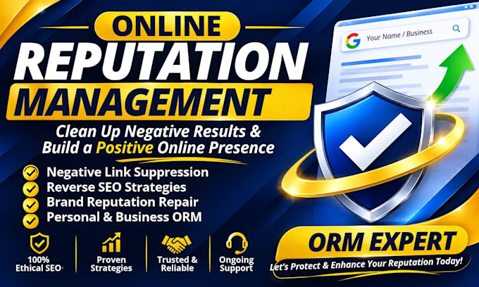 provide online reputation management, ORM, and negative link suppression