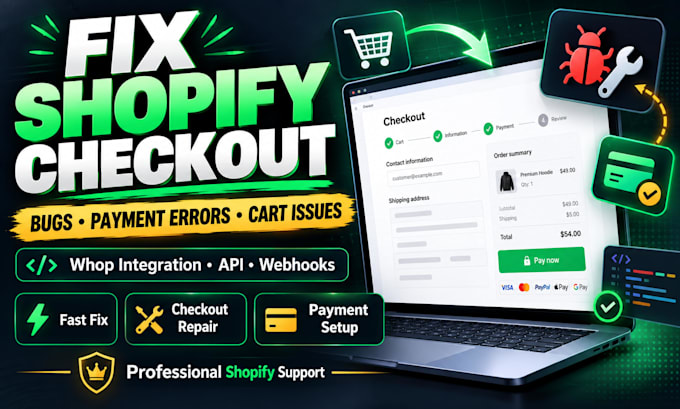 fix shopify checkout errors shopify bug fix payment gateway errors whop checkout