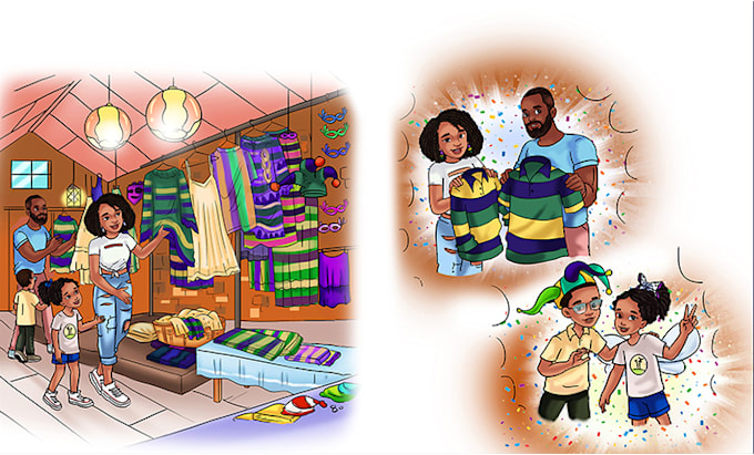draw african american children book illustration