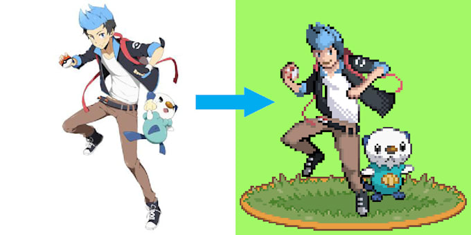 make a pokemon trainer pixel art