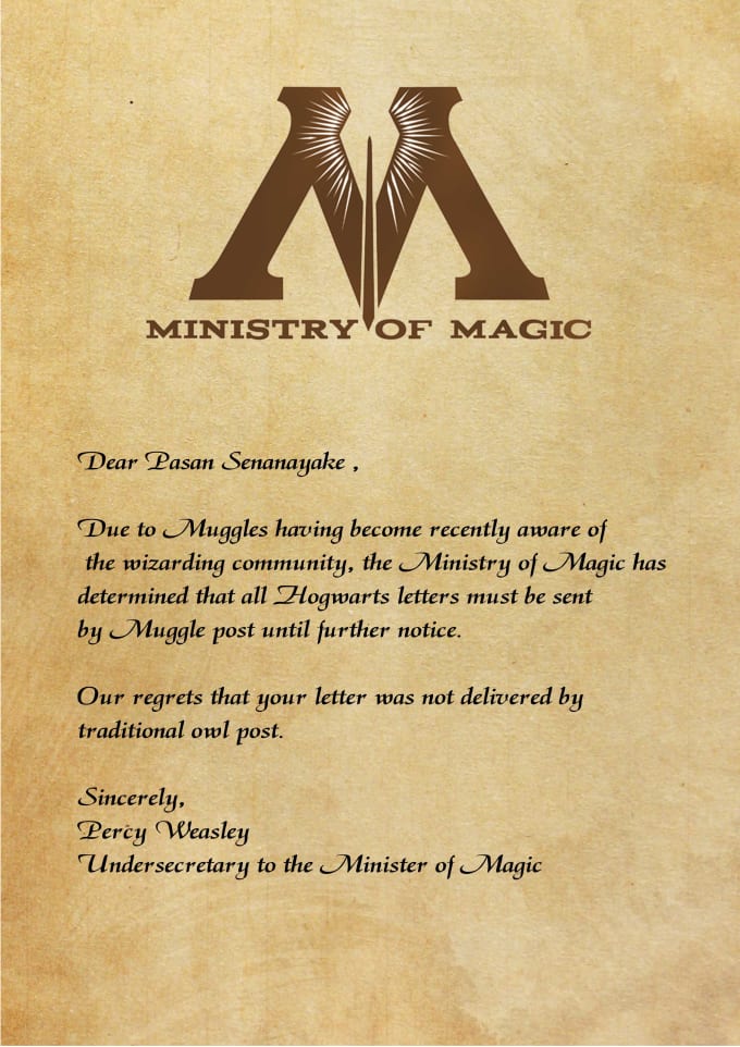 create personalized hogwarts acceptance letter
