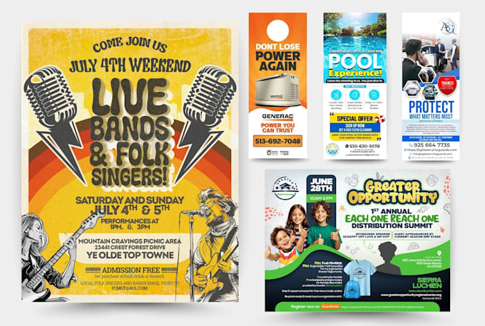 create a flyer design, poster, postcard or door hanger design