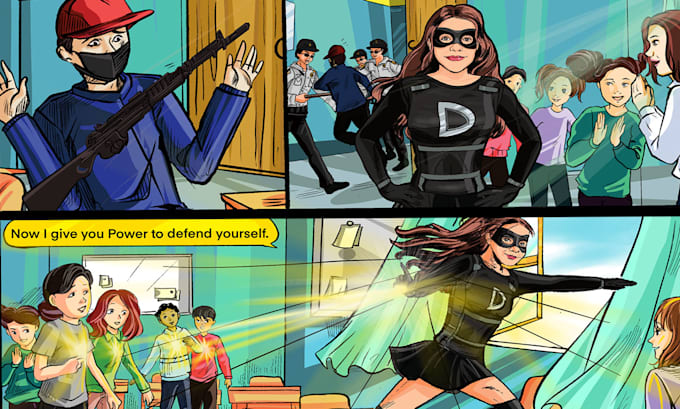 illustrate comic book in any style