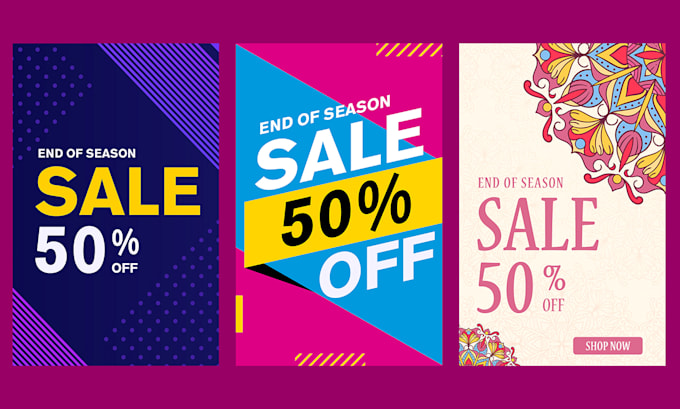design professional web banner ads, covers, posters and social media post