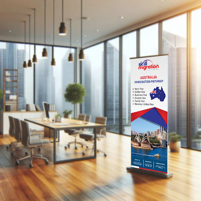 design a professional roll up banner for your company