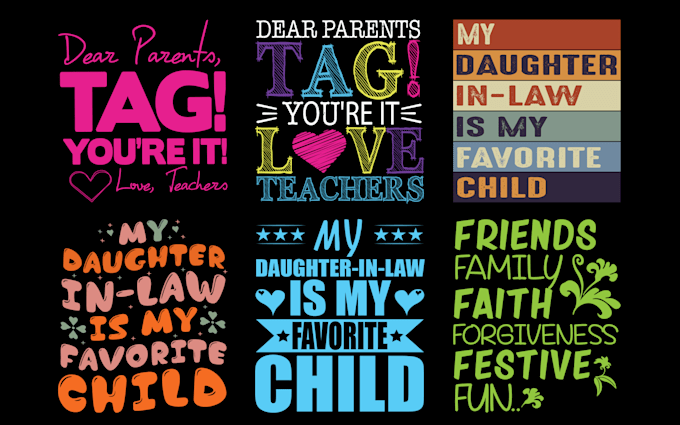 design custom typography and trendy graphic tshirt