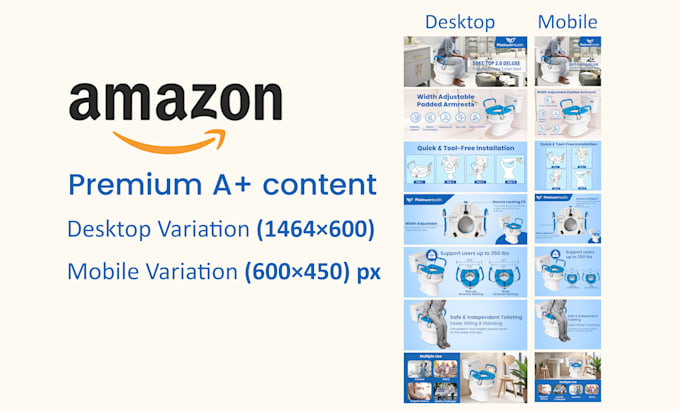 design amazon premium a plus content for desktop and mobile sizes