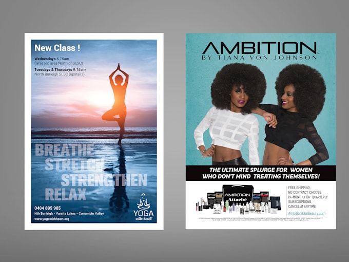 design stylish flyer, poster or magazine ad