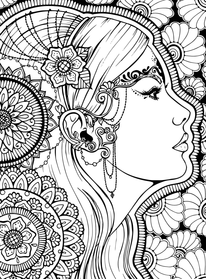 Create a stunning adult colouring page in vector for you by Tehmeena a ...