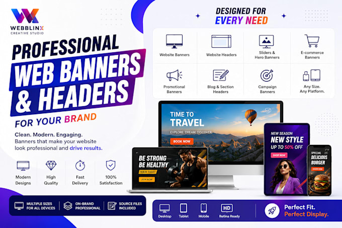 design professional web banners and headers for your brand