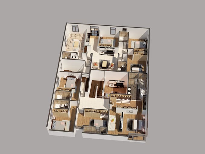 design,render the 2d,3d floorplan architectural interior