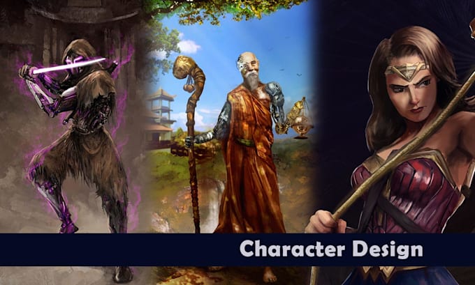 draw professional character design and concept art