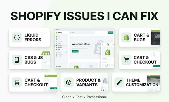 fix shopify bugs, theme errors and do custom liquid coding