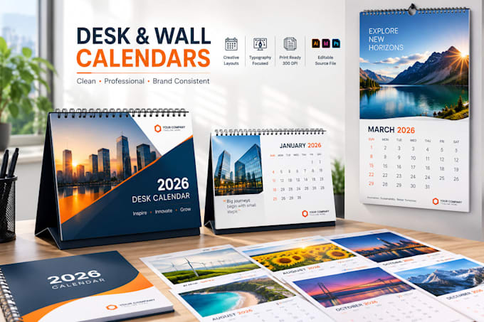 design professional desk and wall calendars