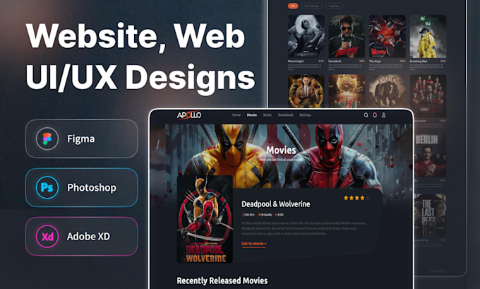 create website UI UX design, landing page design in figma