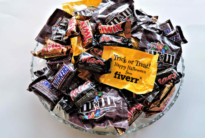 put your logo or message on halloween candy