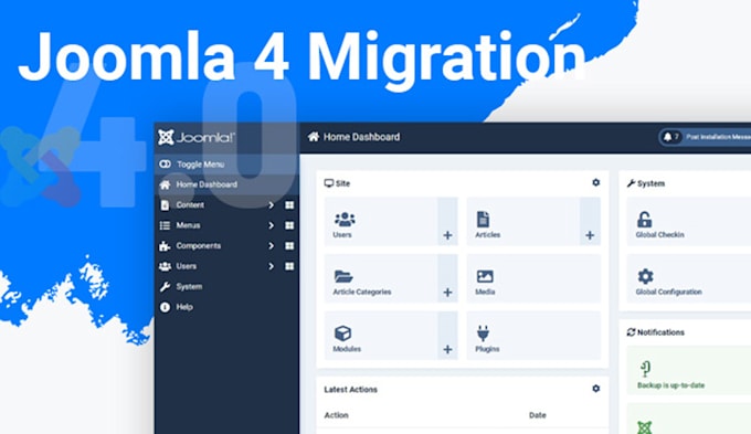update and migrate your joomla site to the latest secure version